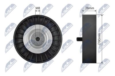 Deflection Pulley/Guide Pulley, V-belt NTY RNK-AU-035