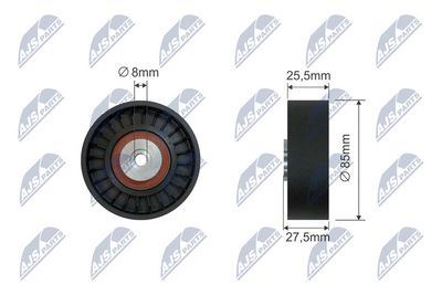 Deflection Pulley/Guide Pulley, V-belt NTY RNK-AU-038