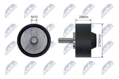 Deflection Pulley/Guide Pulley, V-belt NTY RNK-AU-039
