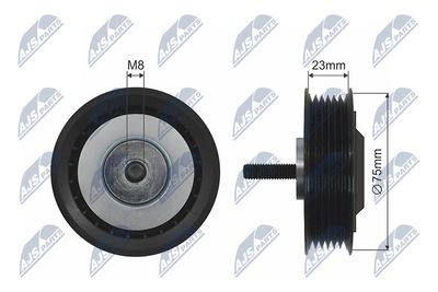 Deflection Pulley/Guide Pulley, V-belt NTY RNK-AU-042