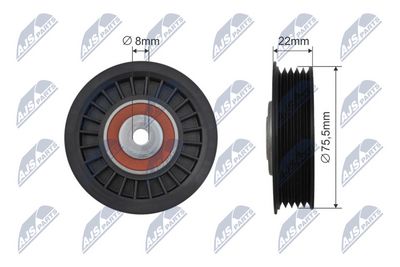 Deflection Pulley/Guide Pulley, V-belt NTY RNK-AU-043