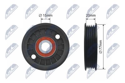 Deflection Pulley/Guide Pulley, V-belt NTY RNK-AU-044