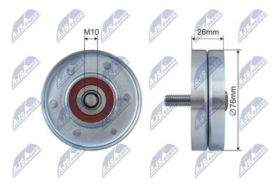 Deflection Pulley/Guide Pulley, V-belt NTY RNK-AU-050