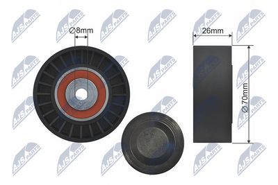 Deflection Pulley/Guide Pulley, V-belt NTY RNK-AU-052
