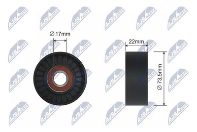 Deflection Pulley/Guide Pulley, V-belt NTY RNK-AU-053