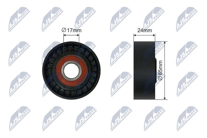 NTY RNK-AU-057 Tensioner Pulley, V-ribbed belt
