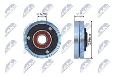 Tensioner Pulley, V-ribbed belt NTY RNK-AU-071