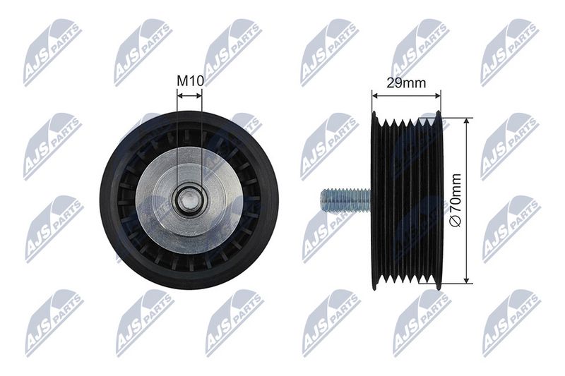 NTY RNK-AU-073 Tensioner Pulley, V-ribbed belt