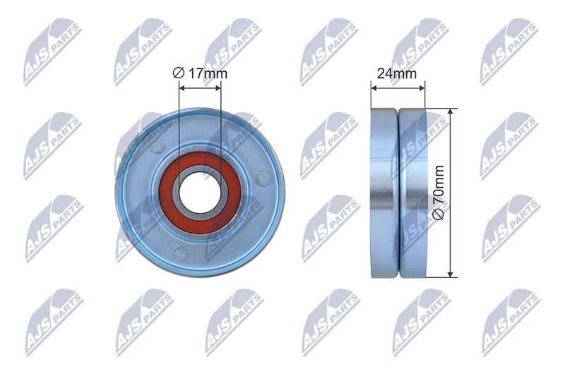 NTY RNK-AU-074 Tensioner Pulley, V-ribbed belt