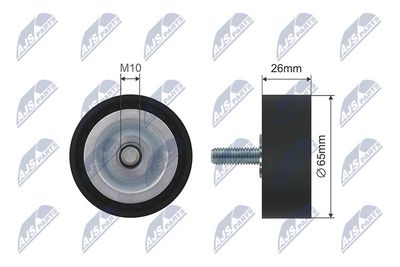 Tensioner Pulley, V-ribbed belt NTY RNK-BM-002B
