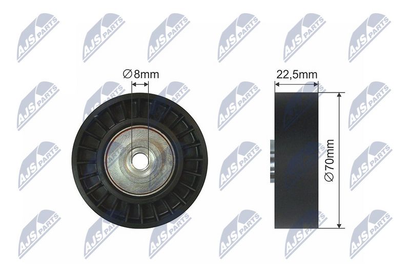 NTY RNK-BM-003 Deflection/Guide Pulley, V-ribbed belt