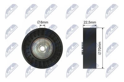 Deflection/Guide Pulley, V-ribbed belt NTY RNK-BM-003