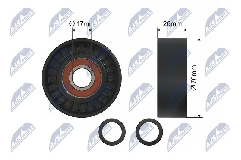 NTY RNK-BM-004 Tensioner Pulley, V-ribbed belt