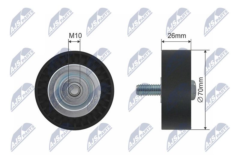 NTY RNK-BM-005 Deflection/Guide Pulley, V-ribbed belt