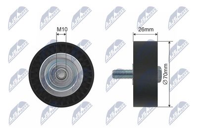 Deflection/Guide Pulley, V-ribbed belt NTY RNK-BM-005