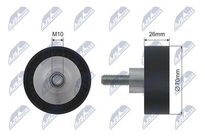 Deflection/Guide Pulley, V-ribbed belt NTY RNK-BM-009