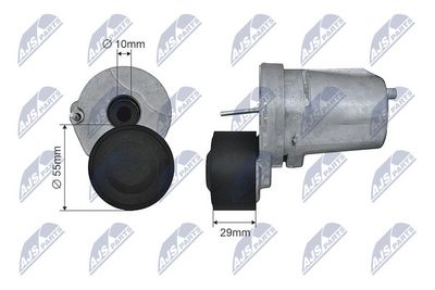 Tensioner Pulley, V-ribbed belt NTY RNK-BM-018