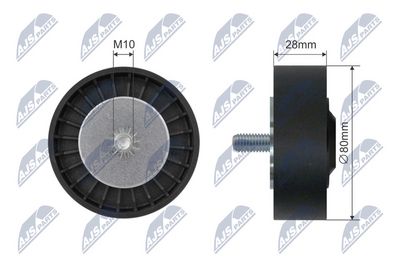 Deflection Pulley/Guide Pulley, V-belt NTY RNK-BM-025