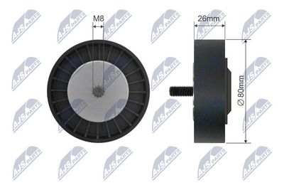 Deflection Pulley/Guide Pulley, V-belt NTY RNK-BM-026