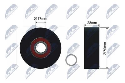 Tensioner Pulley, V-belt NTY RNK-BM-030