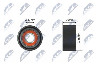 Tensioner Pulley, V-belt NTY RNK-BM-038
