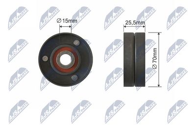 Tensioner Pulley, V-belt NTY RNK-BM-040