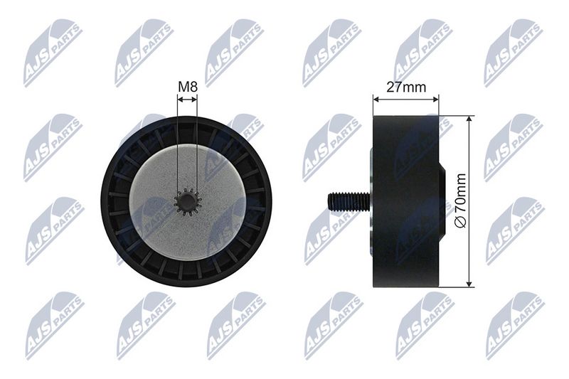 NTY RNK-BM-049 Tensioner Pulley, V-ribbed belt