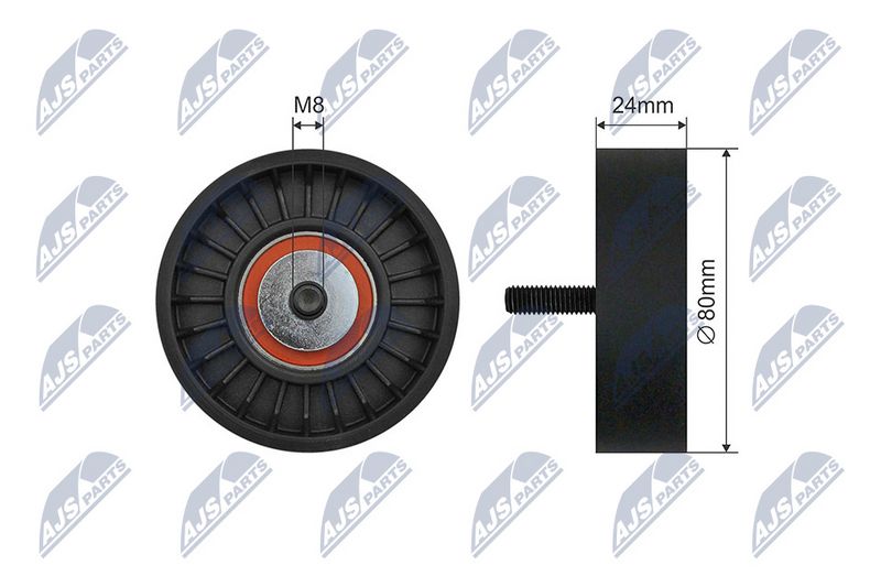 NTY RNK-BM-051 Tensioner Pulley, V-ribbed belt