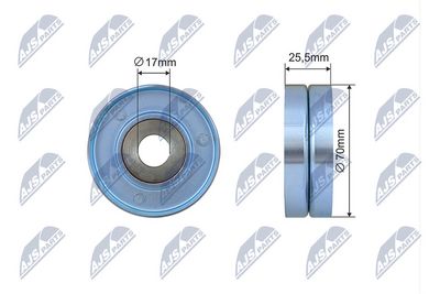 Tensioner Pulley, V-ribbed belt NTY RNK-BM-054