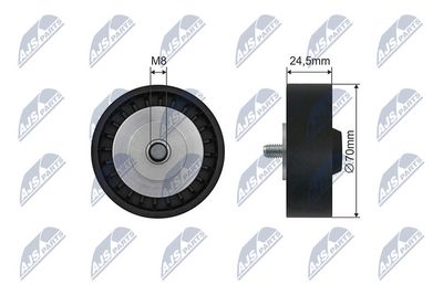 Tensioner Pulley, V-ribbed belt NTY RNK-BM-065