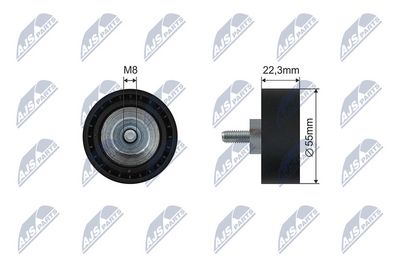 Deflection/Guide Pulley, V-ribbed belt NTY RNK-BM-067