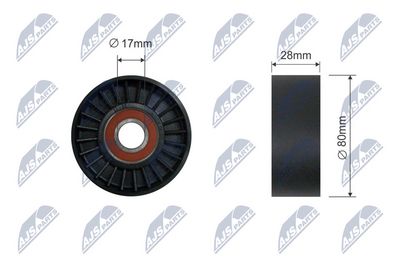 Deflection/Guide Pulley, V-ribbed belt NTY RNK-BM-068