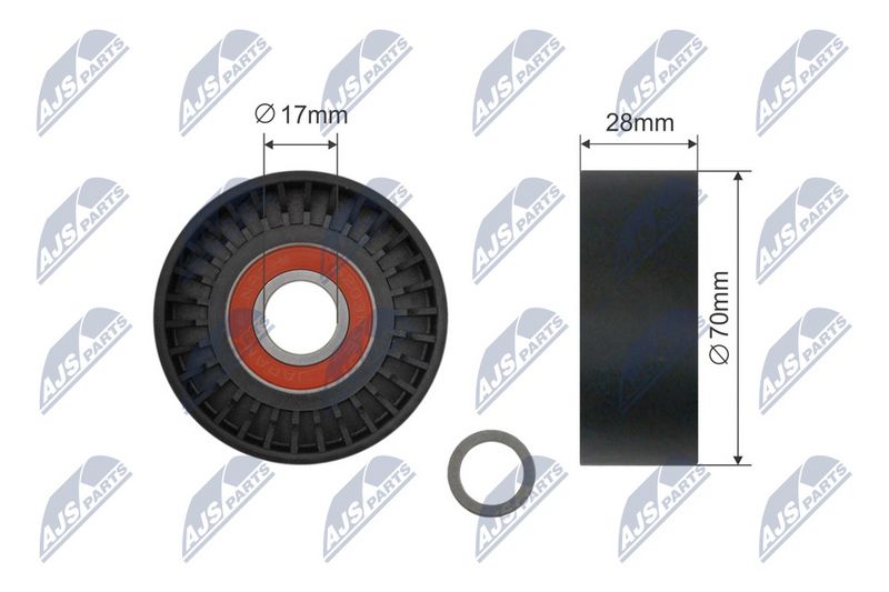NTY RNK-BM-070 Tensioner Pulley, V-ribbed belt