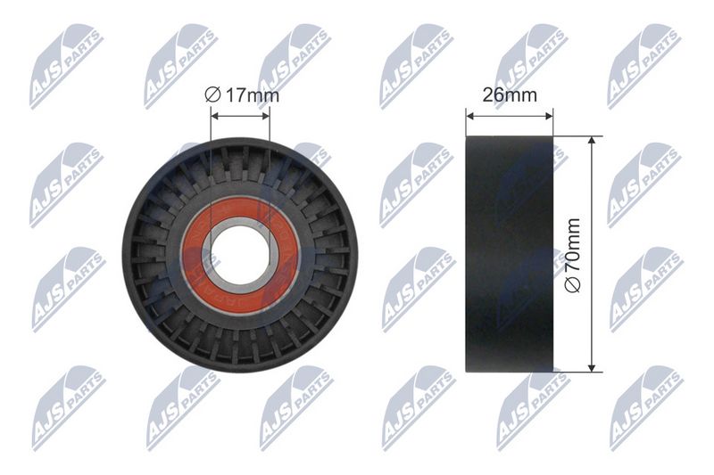 NTY RNK-BM-071 Tensioner Pulley, V-ribbed belt