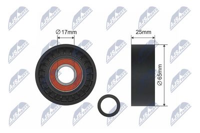Tensioner Pulley, V-ribbed belt NTY RNK-CH-003