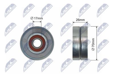 Tensioner Pulley, V-ribbed belt NTY RNK-CH-008A