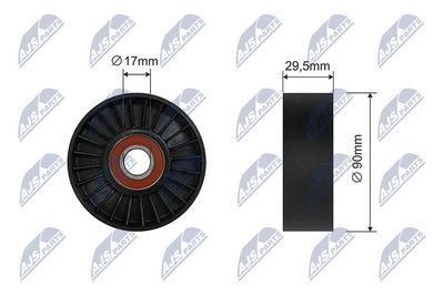 Tensioner Pulley, V-ribbed belt NTY RNK-CH-009A