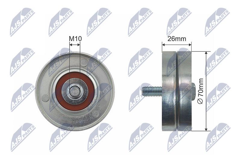 NTY RNK-CH-020 Deflection/Guide Pulley, V-ribbed belt
