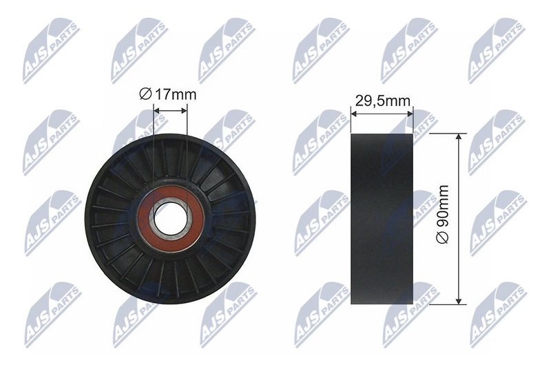 NTY RNK-CH-023 Deflection/Guide Pulley, V-ribbed belt
