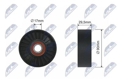 Deflection/Guide Pulley, V-ribbed belt NTY RNK-CH-023