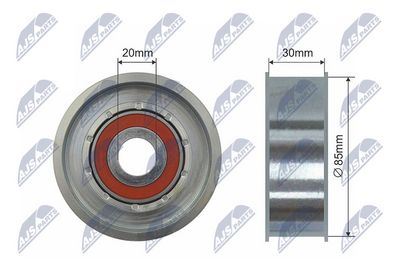 Tensioner Pulley, V-ribbed belt NTY RNK-CH-027