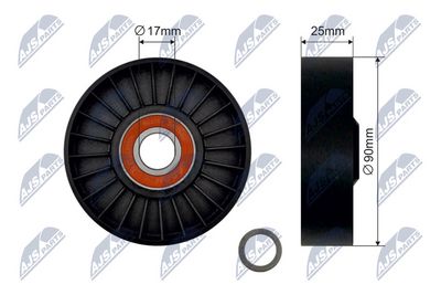 Tensioner Pulley, V-belt NTY RNK-CH-029