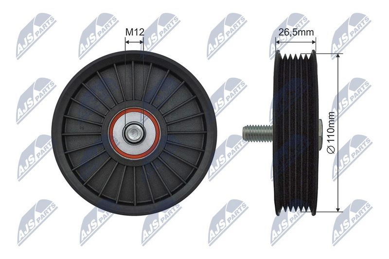 NTY RNK-CH-038 Deflection/Guide Pulley, V-ribbed belt