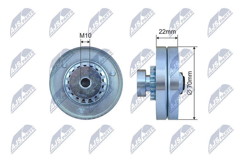 NTY RNK-CH-039 Tensioner Pulley, V-ribbed belt