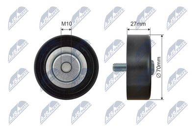 Deflection/Guide Pulley, V-ribbed belt NTY RNK-CH-050