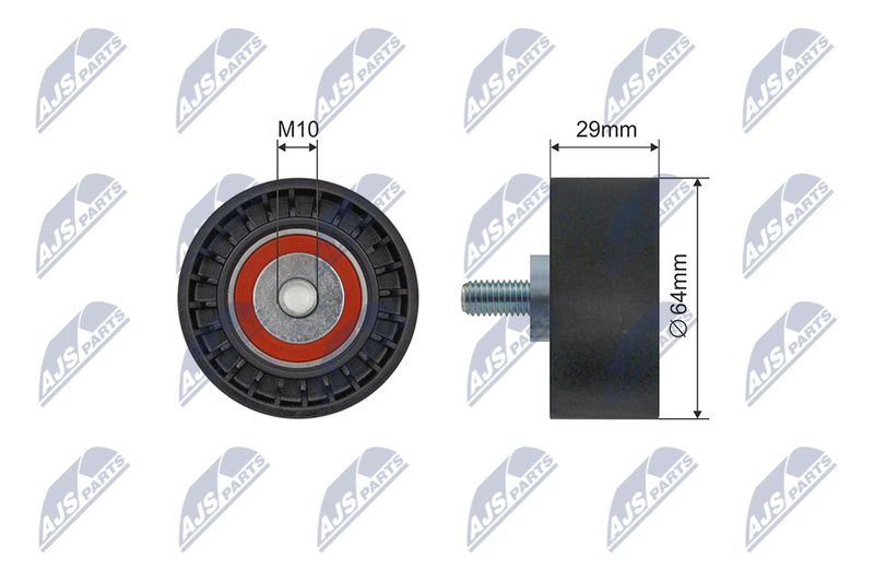 NTY RNK-CH-051 Tensioner Pulley, V-ribbed belt