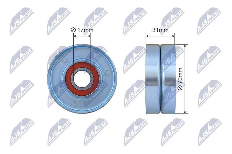 NTY RNK-CH-053 Tensioner Pulley, V-ribbed belt
