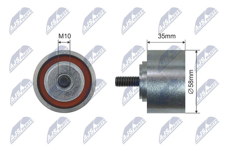 NTY RNK-CH-055 Tensioner Pulley, V-ribbed belt
