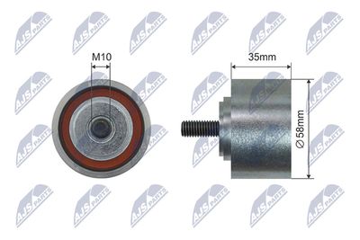 Tensioner Pulley, V-ribbed belt NTY RNK-CH-055