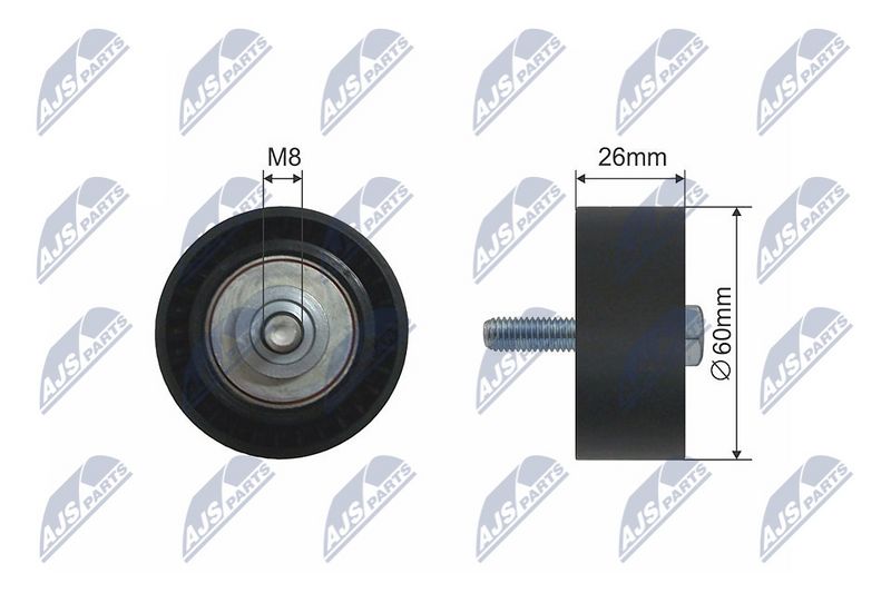 NTY RNK-CT-007 Deflection/Guide Pulley, V-ribbed belt